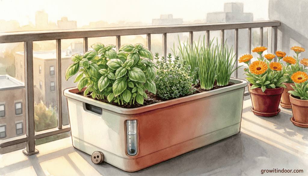 Person meditating near snake plant and ZZ plant, hands touching leaves, journal open, cup of tea nearby. Peaceful indoor scene.